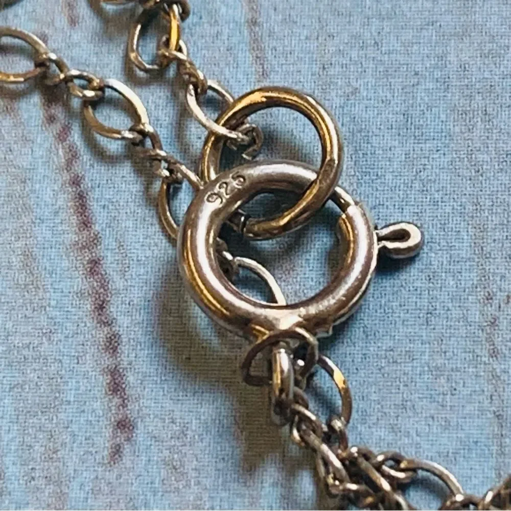 Sterling Silver Pink‎ Green Diachronic Glass Necklace